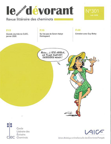 dessin d'une jeune femme  debout en robe verte et grand chapeau respir une fleur