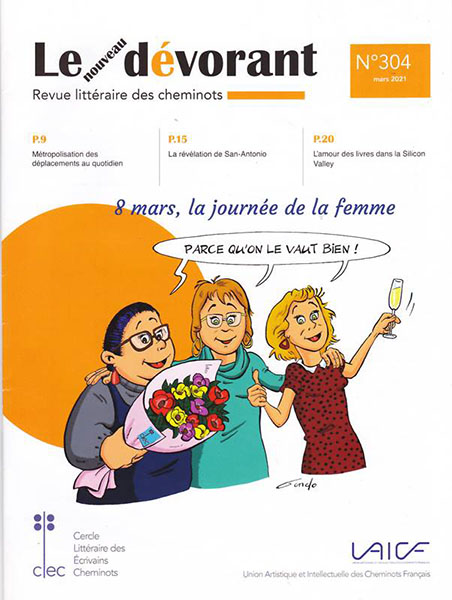 dessin de trois jeunes femmes qui celebrent la jounee de la femme avec champagne et bouquet de fleurs