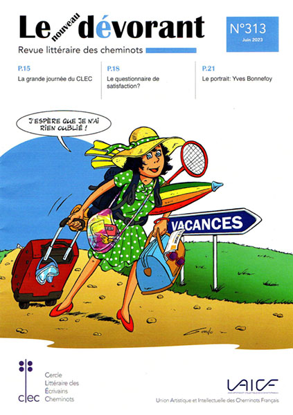 dessin d'une jeune femme qui est surchagee d'affaire et qui traine une valise