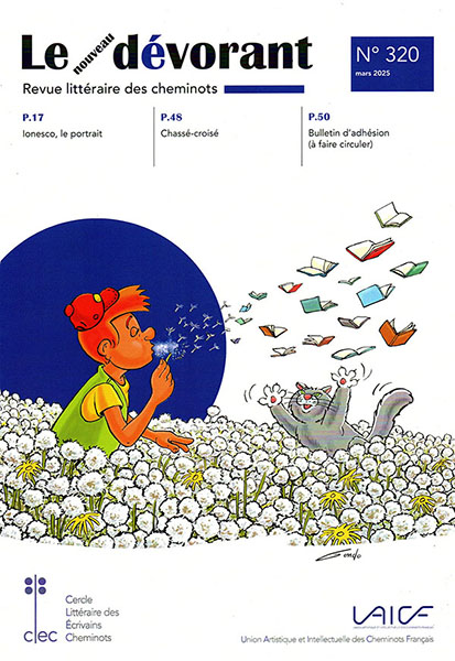 dessin d'un enfant assis au milieu de pissenlits en train de soufler sur un pissenlit